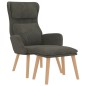 vidaXL Relaxsessel mit Hocker Dunkelgrau Samt vidaXL Relaxsessel mit Hocker Dunkelgrau Samt