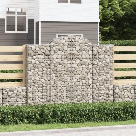 vidaXL Gabionen mit Hochbogen 10 Stk 200x30x160/180cm Verzinktes Eisen