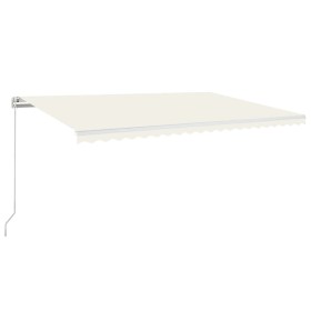 vidaXL Markise Manuell Einziehbar mit LED 500x350 cm Creme