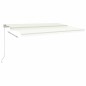 vidaXL Markise Manuell Einziehbar mit LED 500x350 cm Creme vidaXL Markise Manuell Einziehbar mit LED 500x350 cm Creme