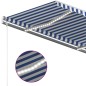 vidaXL Markise Manuell Einziehbar mit LED 450x350 cm Blau und Weiß vidaXL Markise Manuell Einziehbar mit LED 450x350 cm Blau und Weiß