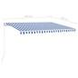 vidaXL Markise Manuell Einziehbar mit LED 450x350 cm Blau und Weiß vidaXL Markise Manuell Einziehbar mit LED 450x350 cm Blau und Weiß