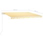 vidaXL Markise Manuell Einziehbar mit LED 450x300 cm Gelb und Weiß vidaXL Markise Manuell Einziehbar mit LED 450x300 cm Gelb und Weiß
