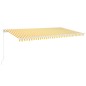 vidaXL Markise Manuell Einziehbar mit LED 600x300 cm Gelb und Weiß vidaXL Markise Manuell Einziehbar mit LED 600x300 cm Gelb und Weiß