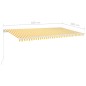 vidaXL Markise Manuell Einziehbar mit LED 600x300 cm Gelb und Weiß vidaXL Markise Manuell Einziehbar mit LED 600x300 cm Gelb und Weiß