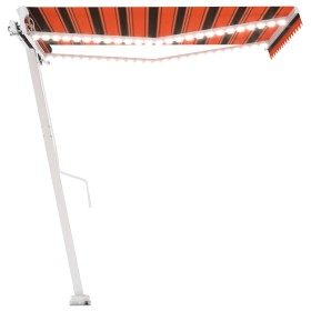 vidaXL Markise Manuell Einziehbar mit LED 350x250 cm Orange Braun