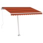 vidaXL Markise Manuell Einziehbar mit LED 350x250 cm Orange Braun vidaXL Markise Manuell Einziehbar mit LED 350x250 cm Orange Braun