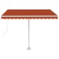 vidaXL Markise Manuell Einziehbar mit LED 350x250 cm Orange Braun vidaXL Markise Manuell Einziehbar mit LED 350x250 cm Orange Braun