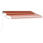 vidaXL Markise Manuell Einziehbar mit LED 350x250 cm Orange Braun vidaXL Markise Manuell Einziehbar mit LED 350x250 cm Orange Braun