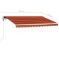 vidaXL Markise Manuell Einziehbar mit LED 350x250 cm Orange Braun vidaXL Markise Manuell Einziehbar mit LED 350x250 cm Orange Braun