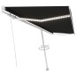 vidaXL Markise Manuell Einziehbar mit LED 500x300 cm Anthrazit vidaXL Markise Manuell Einziehbar mit LED 500x300 cm Anthrazit