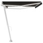 vidaXL Markise Manuell Einziehbar mit LED 500x300 cm Anthrazit vidaXL Markise Manuell Einziehbar mit LED 500x300 cm Anthrazit