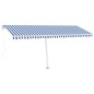 vidaXL Markise Manuell Einziehbar mit LED 500x350 cm Blau Weiß vidaXL Markise Manuell Einziehbar mit LED 500x350 cm Blau Weiß