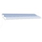 vidaXL Markise Manuell Einziehbar mit LED 500x350 cm Blau Weiß vidaXL Markise Manuell Einziehbar mit LED 500x350 cm Blau Weiß