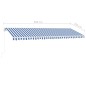 vidaXL Markise Manuell Einziehbar mit LED 500x350 cm Blau Weiß vidaXL Markise Manuell Einziehbar mit LED 500x350 cm Blau Weiß