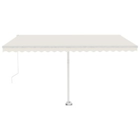 vidaXL Markise Manuell Einziehbar mit LED 450x350 cm Creme