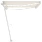 vidaXL Markise Manuell Einziehbar mit LED 450x350 cm Creme vidaXL Markise Manuell Einziehbar mit LED 450x350 cm Creme