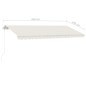 vidaXL Markise Manuell Einziehbar mit LED 450x350 cm Creme vidaXL Markise Manuell Einziehbar mit LED 450x350 cm Creme