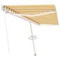 vidaXL Markise Manuell Einziehbar mit LED 500x350 cm Gelb Weiß vidaXL Markise Manuell Einziehbar mit LED 500x350 cm Gelb Weiß