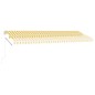 vidaXL Markise Manuell Einziehbar mit LED 500x350 cm Gelb Weiß vidaXL Markise Manuell Einziehbar mit LED 500x350 cm Gelb Weiß