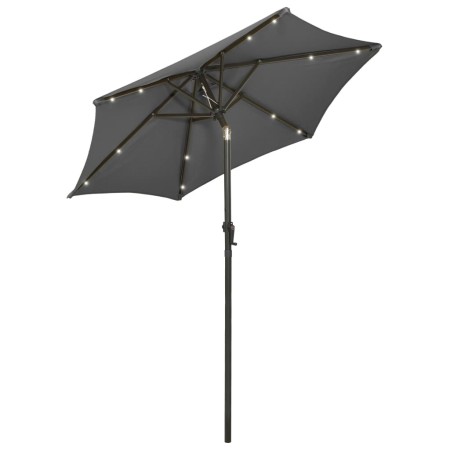 vidaXL Sonnenschirm mit LED-Leuchten Anthrazit 200x211 cm Aluminium