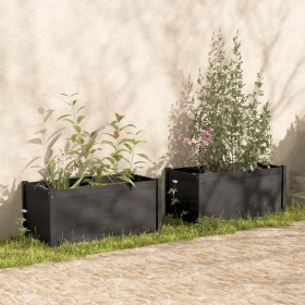 vidaXL Pflanzkübel 2 Stk. Grau 100x50x50 cm Massivholz Kiefer