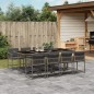 vidaXL 9-tlg. Garten-Essgruppe mit Kissen Grau Poly Rattan vidaXL 9-tlg. Garten-Essgruppe mit Kissen Grau Poly Rattan