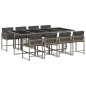 vidaXL 9-tlg. Garten-Essgruppe mit Kissen Grau Poly Rattan vidaXL 9-tlg. Garten-Essgruppe mit Kissen Grau Poly Rattan