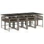 vidaXL 9-tlg. Garten-Essgruppe mit Kissen Grau Poly Rattan vidaXL 9-tlg. Garten-Essgruppe mit Kissen Grau Poly Rattan