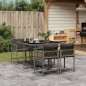 vidaXL 5-tlg. Garten-Essgruppe mit Kissen Grau Poly Rattan vidaXL 5-tlg. Garten-Essgruppe mit Kissen Grau Poly Rattan