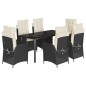 vidaXL 7-tlg. Garten-Essgruppe mit Kissen Schwarz Poly Rattan vidaXL 7-tlg. Garten-Essgruppe mit Kissen Schwarz Poly Rattan