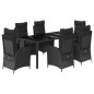 vidaXL 7-tlg. Garten-Essgruppe mit Kissen Schwarz Poly Rattan vidaXL 7-tlg. Garten-Essgruppe mit Kissen Schwarz Poly Rattan