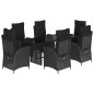 vidaXL 7-tlg. Garten-Essgruppe mit Kissen Schwarz Poly Rattan vidaXL 7-tlg. Garten-Essgruppe mit Kissen Schwarz Poly Rattan