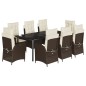 vidaXL 9-tlg. Garten-Essgruppe mit Kissen Braun Poly Rattan vidaXL 9-tlg. Garten-Essgruppe mit Kissen Braun Poly Rattan