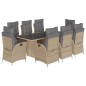 vidaXL 9-tlg. Garten-Essgruppe mit Kissen Beigemischung Poly Rattan vidaXL 9-tlg. Garten-Essgruppe mit Kissen Beigemischung Poly Rattan