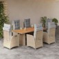 vidaXL 7-tlg. Garten-Essgruppe mit Kissen Beigemischung Poly Rattan vidaXL 7-tlg. Garten-Essgruppe mit Kissen Beigemischung Poly Rattan