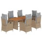 vidaXL 7-tlg. Garten-Essgruppe mit Kissen Beigemischung Poly Rattan vidaXL 7-tlg. Garten-Essgruppe mit Kissen Beigemischung Poly Rattan