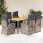 vidaXL 7-tlg. Garten-Essgruppe mit Kissen Grau Poly Rattan vidaXL 7-tlg. Garten-Essgruppe mit Kissen Grau Poly Rattan