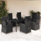 vidaXL 7-tlg. Garten-Essgruppe mit Kissen Schwarz Poly Rattan vidaXL 7-tlg. Garten-Essgruppe mit Kissen Schwarz Poly Rattan