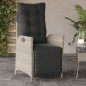 vidaXL Gartensessel mit Fußteil 2Stk. Verstellbar Hellgrau Poly Rattan vidaXL Gartensessel mit Fußteil 2Stk. Verstellbar Hellgrau Poly Rattan