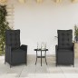 vidaXL Gartensessel mit Fußteil 2 Stk. Verstellbar Schwarz Poly Rattan vidaXL Gartensessel mit Fußteil 2 Stk. Verstellbar Schwarz Poly Rattan