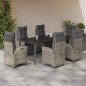 vidaXL 7-tlg. Garten-Essgruppe mit Kissen Hellgrau Poly Rattan vidaXL 7-tlg. Garten-Essgruppe mit Kissen Hellgrau Poly Rattan