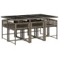 vidaXL 7-tlg. Garten-Essgruppe mit Kissen Grau Poly Rattan vidaXL 7-tlg. Garten-Essgruppe mit Kissen Grau Poly Rattan