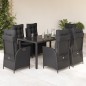 vidaXL 7-tlg. Garten-Essgruppe mit Kissen Schwarz Poly Rattan vidaXL 7-tlg. Garten-Essgruppe mit Kissen Schwarz Poly Rattan