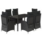vidaXL 7-tlg. Garten-Essgruppe mit Kissen Schwarz Poly Rattan vidaXL 7-tlg. Garten-Essgruppe mit Kissen Schwarz Poly Rattan
