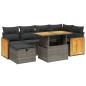 vidaXL 7-tlg. Garten-Sofagarnitur mit Kissen Grau Poly Rattan vidaXL 7-tlg. Garten-Sofagarnitur mit Kissen Grau Poly Rattan