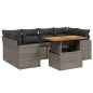 vidaXL 7-tlg. Garten-Sofagarnitur mit Kissen Grau Poly Rattan vidaXL 7-tlg. Garten-Sofagarnitur mit Kissen Grau Poly Rattan