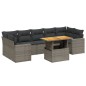 vidaXL 8-tlg. Garten-Sofagarnitur mit Kissen Grau Poly Rattan vidaXL 8-tlg. Garten-Sofagarnitur mit Kissen Grau Poly Rattan