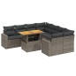 vidaXL 9-tlg. Garten-Sofagarnitur mit Kissen Grau Poly Rattan vidaXL 9-tlg. Garten-Sofagarnitur mit Kissen Grau Poly Rattan