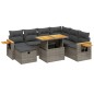 vidaXL 8-tlg. Garten-Sofagarnitur mit Kissen Grau Poly Rattan vidaXL 8-tlg. Garten-Sofagarnitur mit Kissen Grau Poly Rattan